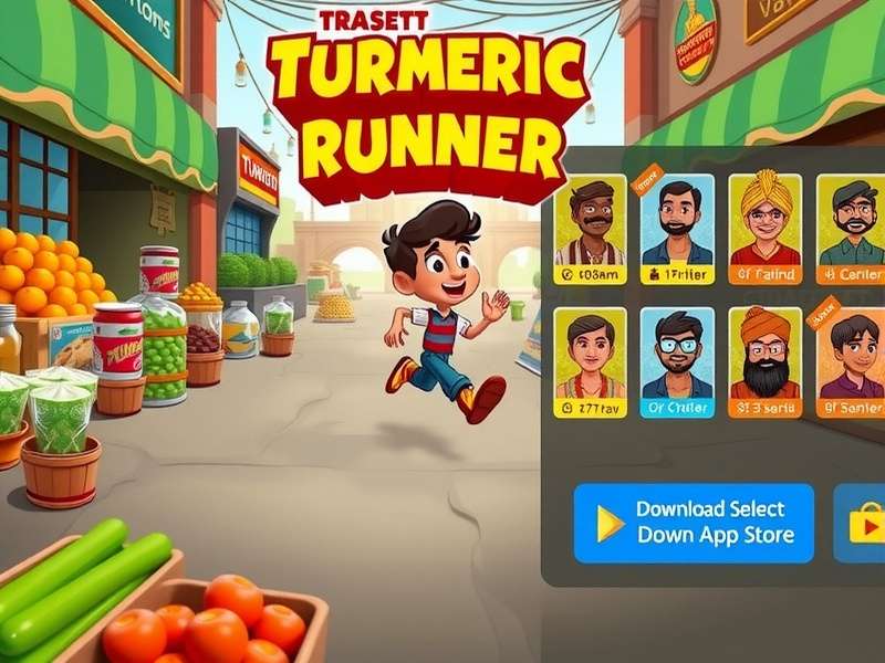 Turmeric Cumin Runner download page showing app store buttons